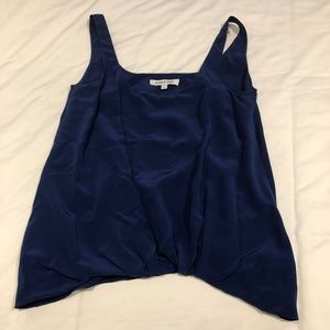 Elizabeth and James Navy Blue Silk Party Top